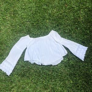 Off the shoulder white blouse